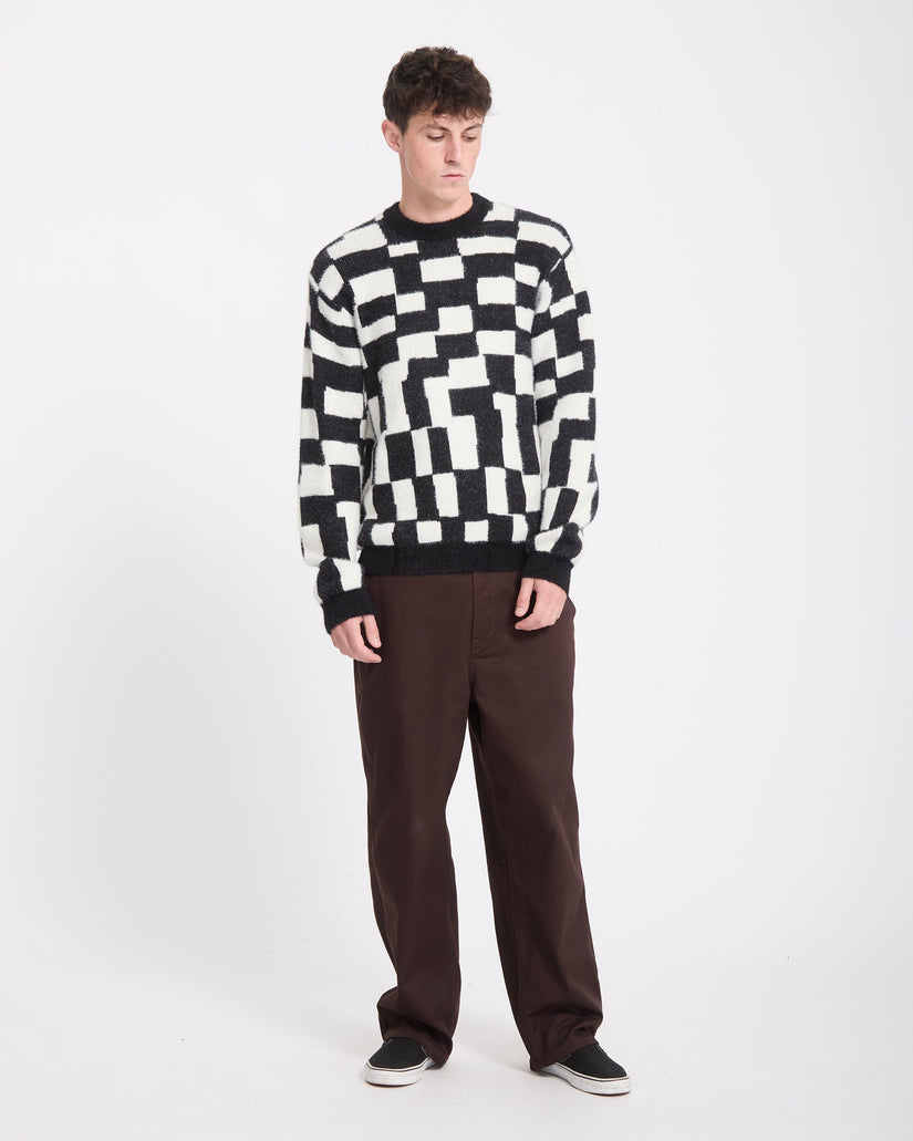 Carrau Check Sweater - Black