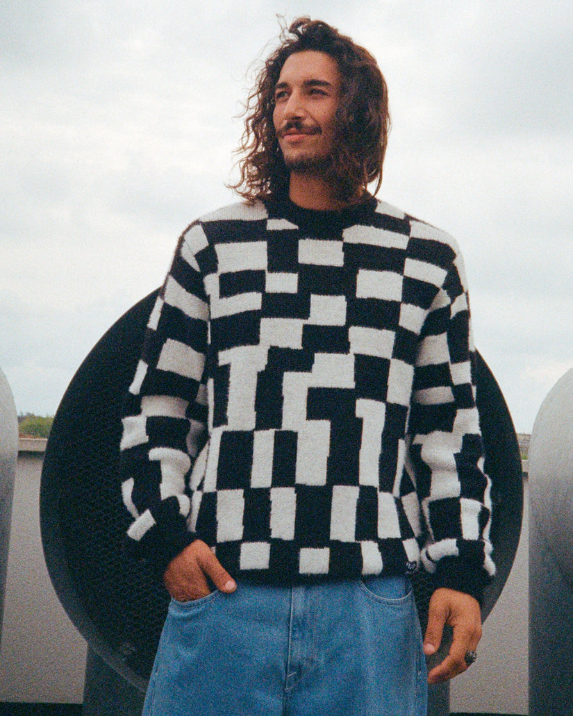 Carrau Check Sweater - Black
