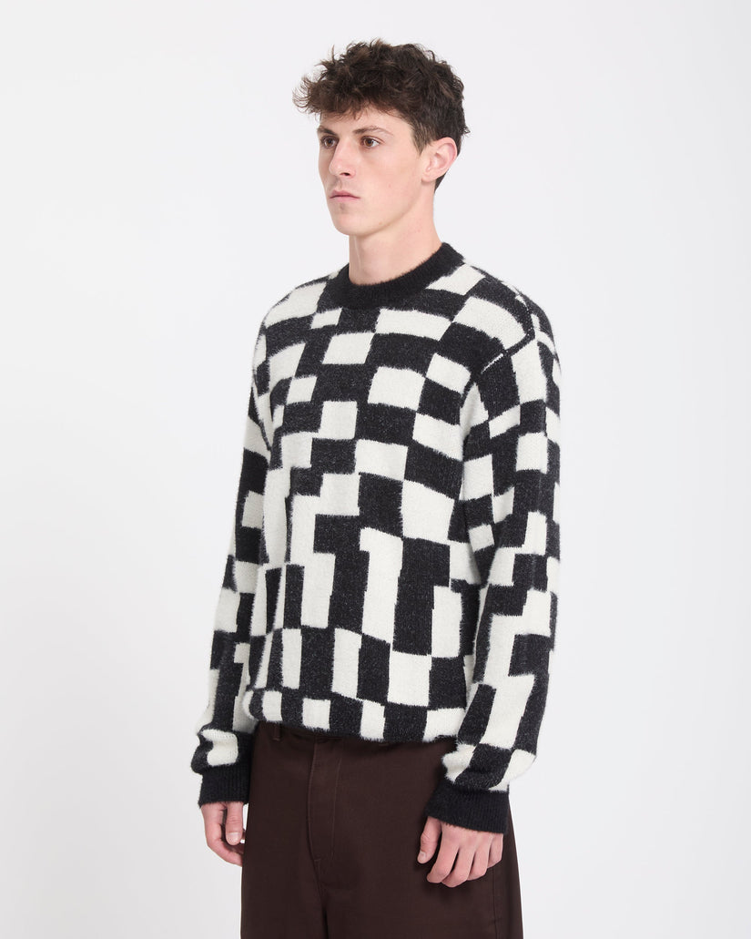 Carrau Check Sweater - Black