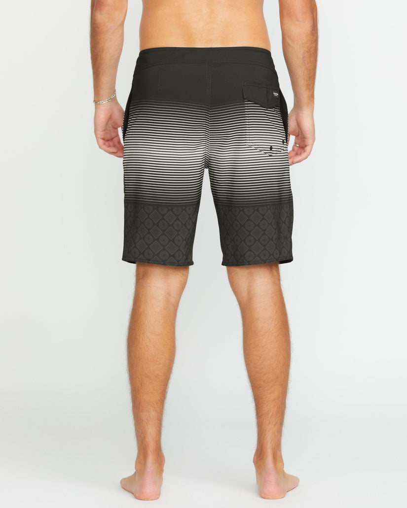 Boardshort Lido Stripe Mod 20" - BLACK