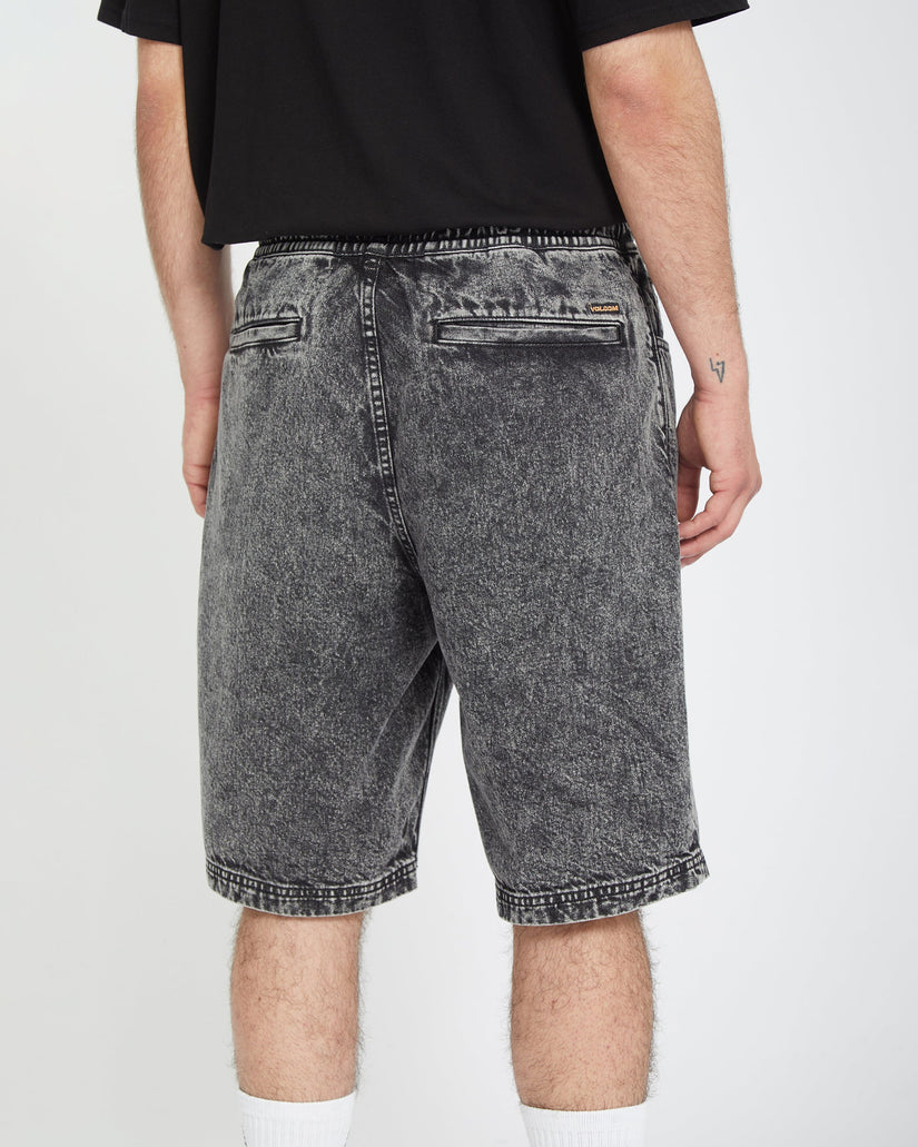 Short Freazy Loose Elasticated Waist 22" - LIGHT ACID BLACK