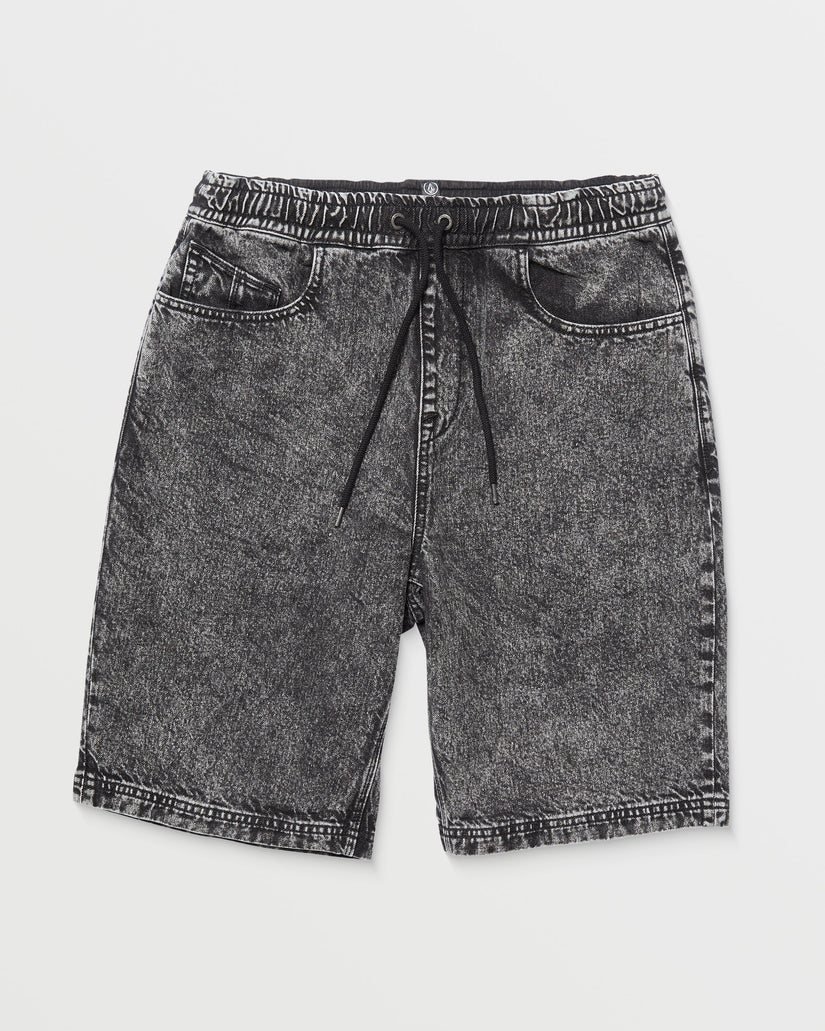 Short Freazy Loose Elasticated Waist 22" - LIGHT ACID BLACK