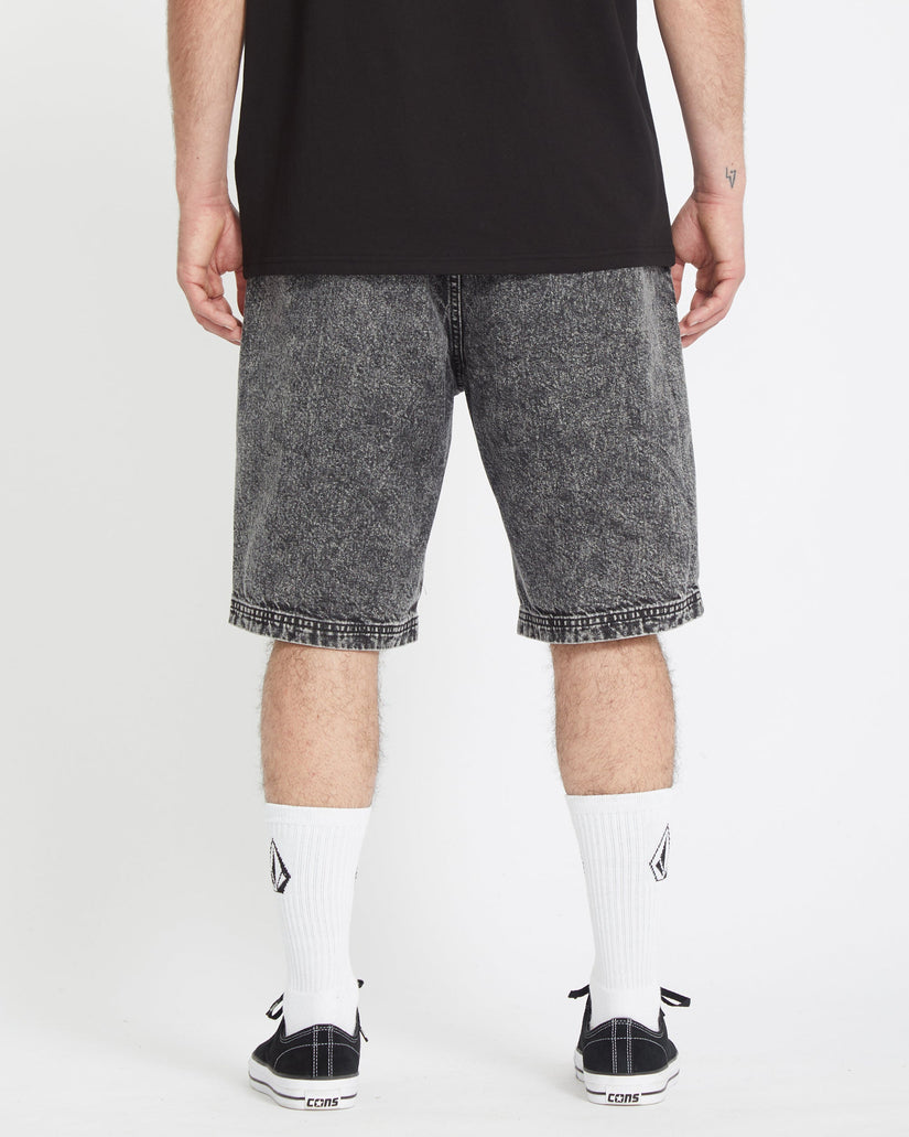 Short Freazy Loose Elasticated Waist 22" - LIGHT ACID BLACK