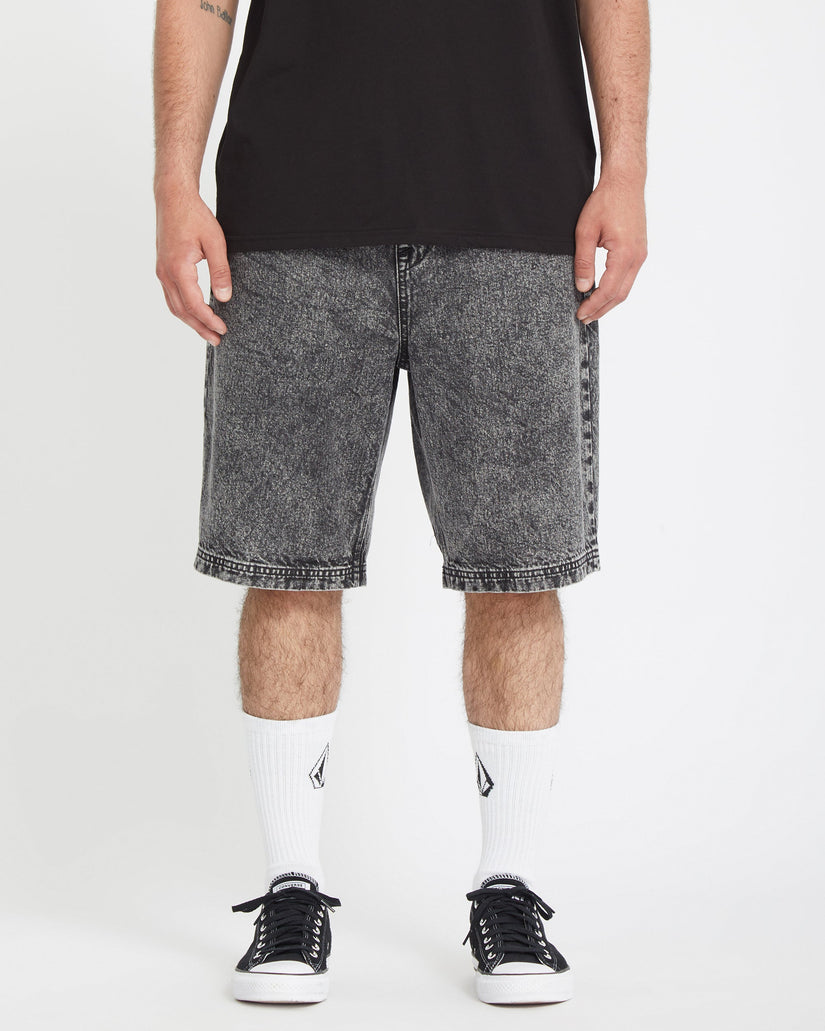 Short Freazy Loose Elasticated Waist 22" - LIGHT ACID BLACK