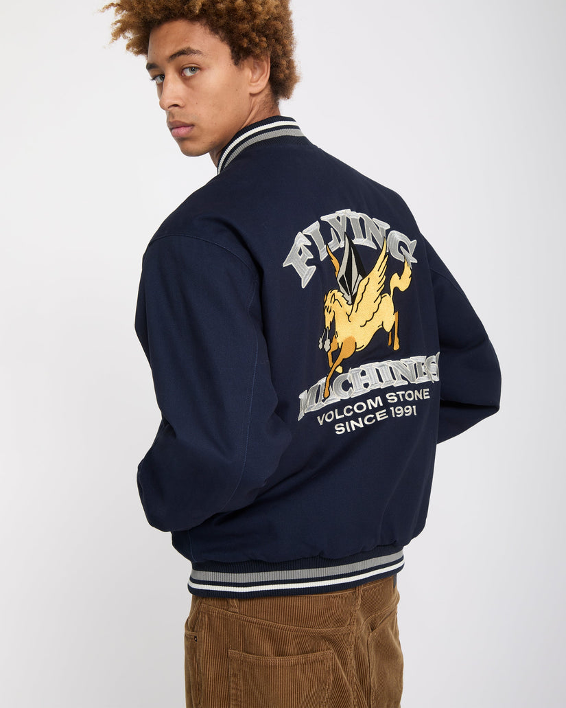 Flying Machines Bomber Jacket - Navy