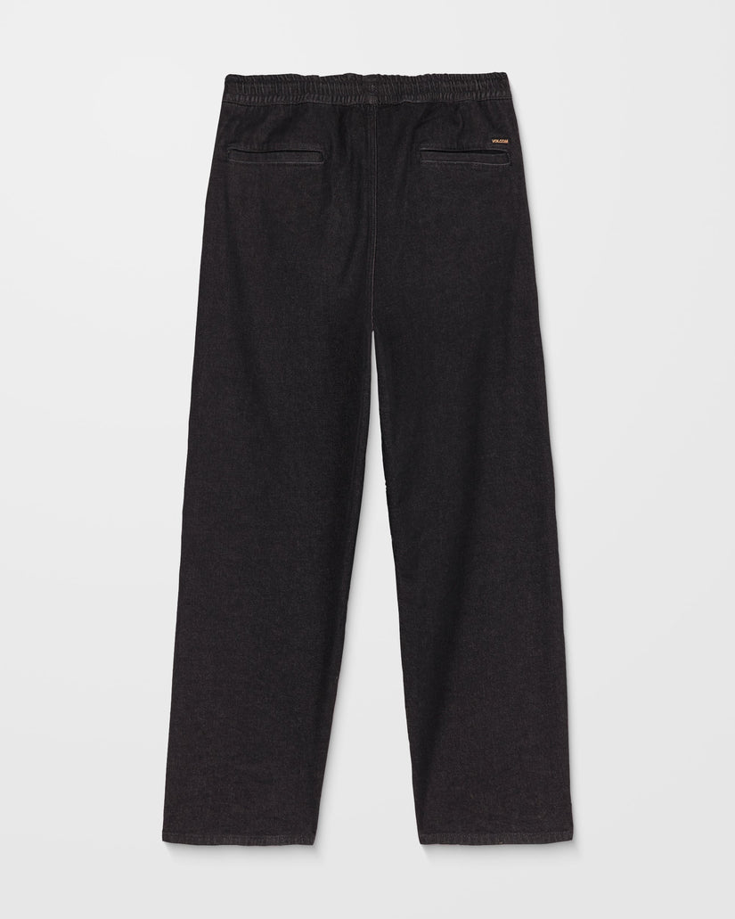 Pantalon À Taille Élastique Freazy Loose - Black Wash