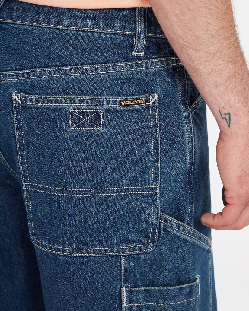 Short Labored Denim Utility - INDIGO RIDGE WASH