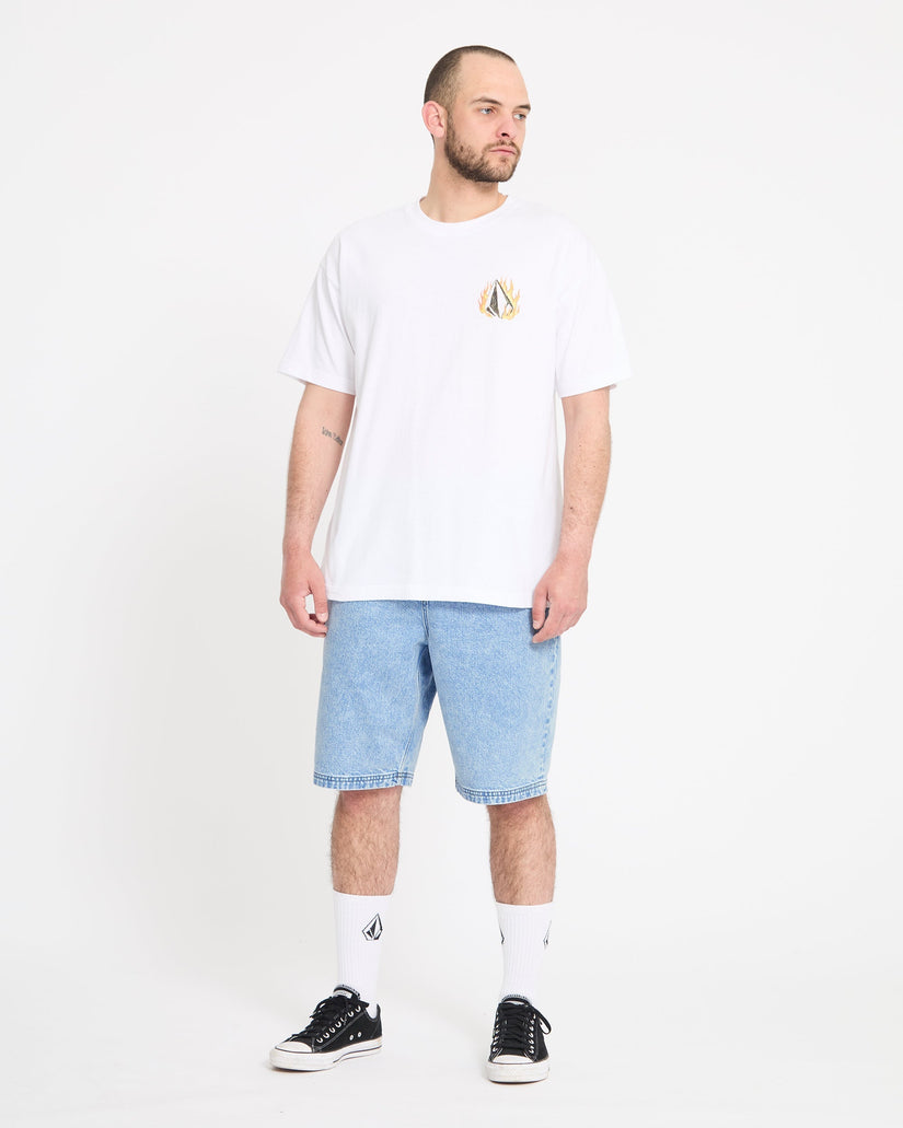 Freazy 22" Denim Elasticated Waist Short - Pale Aqua