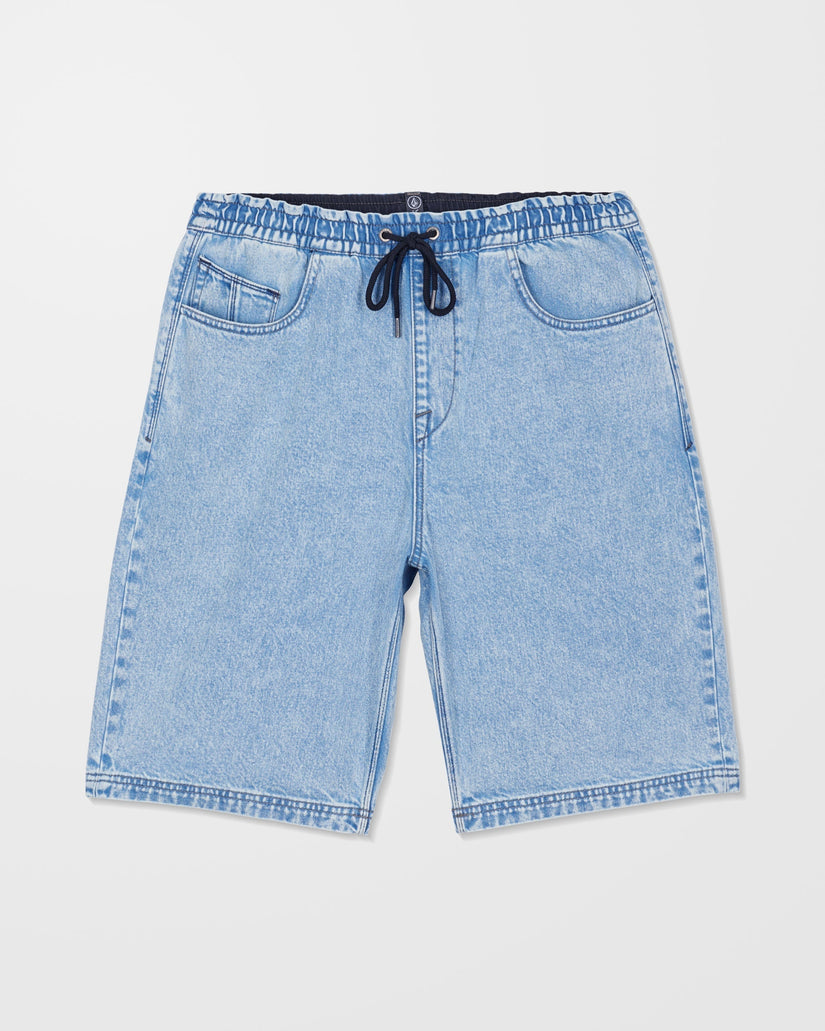 Freazy 22" Denim Elasticated Waist Short - Pale Aqua