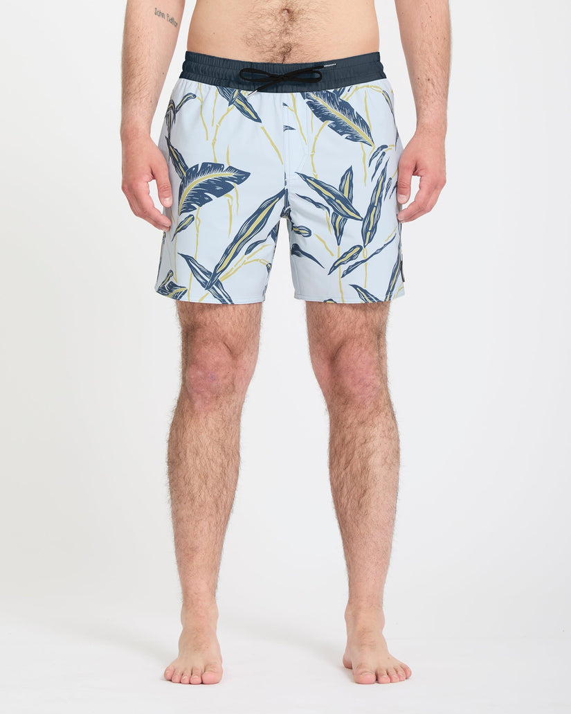 Lido Print Trunk 16" Boardshort - Light Blue Acid