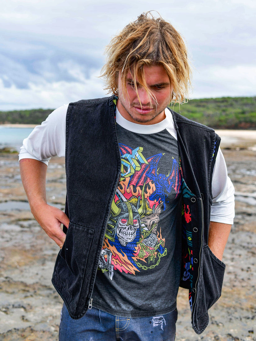 Skate Vitals Collin P Raglan T-shirt - BLACK