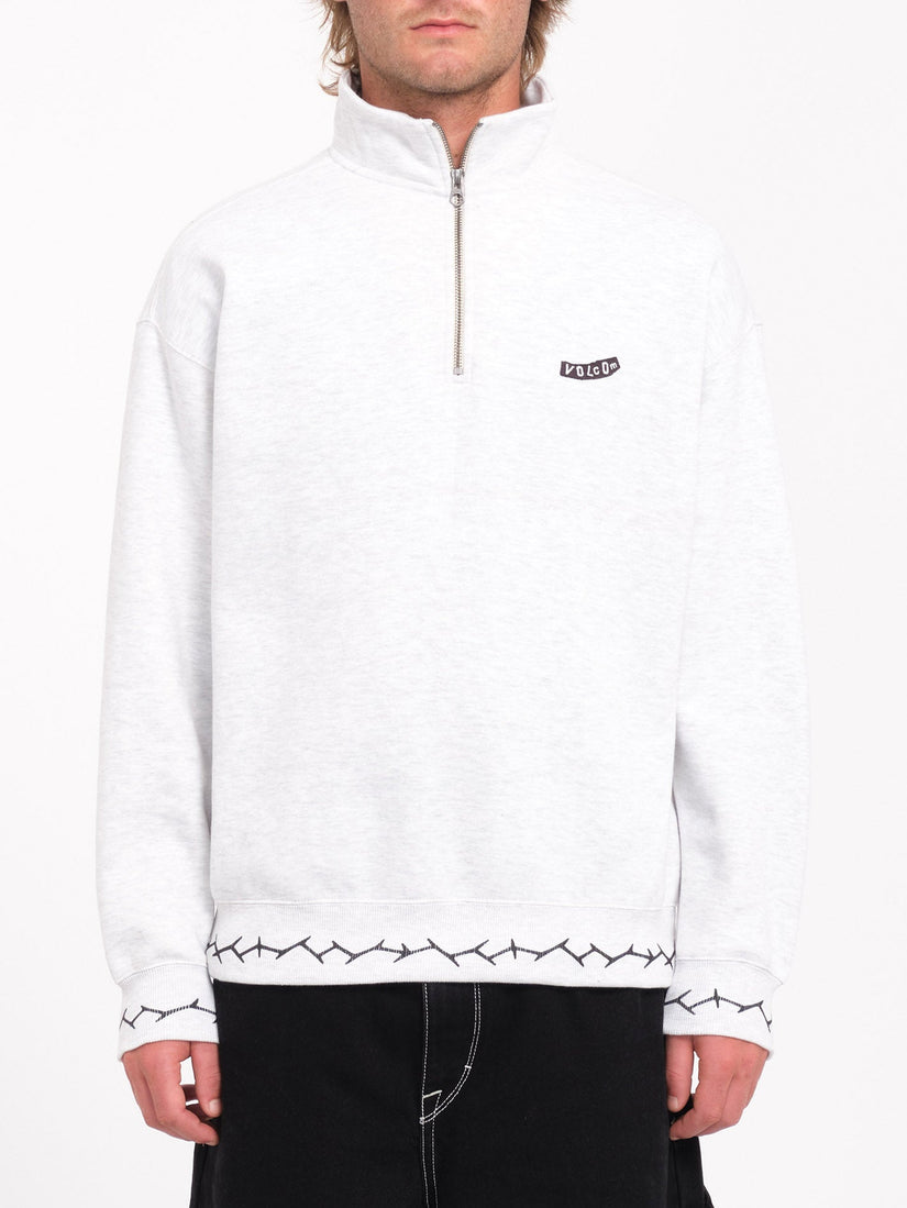Sweat 1/2 Zip Mocklov - BONE HEATHER