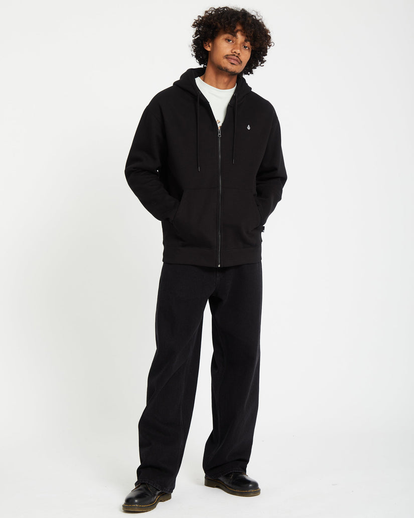 Single Stone Full Zip Hoodie - Black