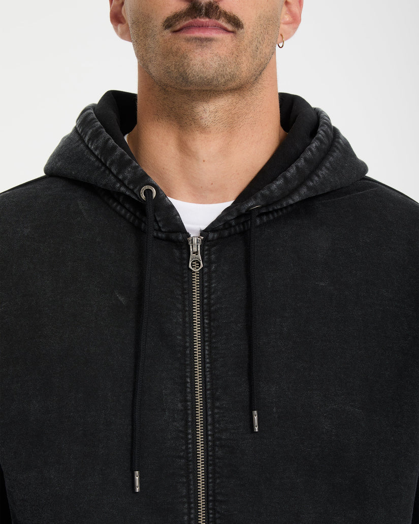 Die By The Stone Full Zip Hoodie - Light Acid Black