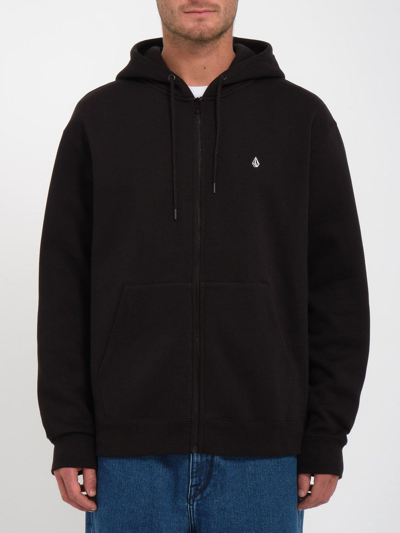 Sweat à capuche zippé Single Stone - BLACK