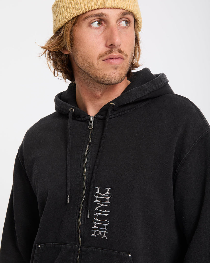 Studder Zip Hoodie - Black