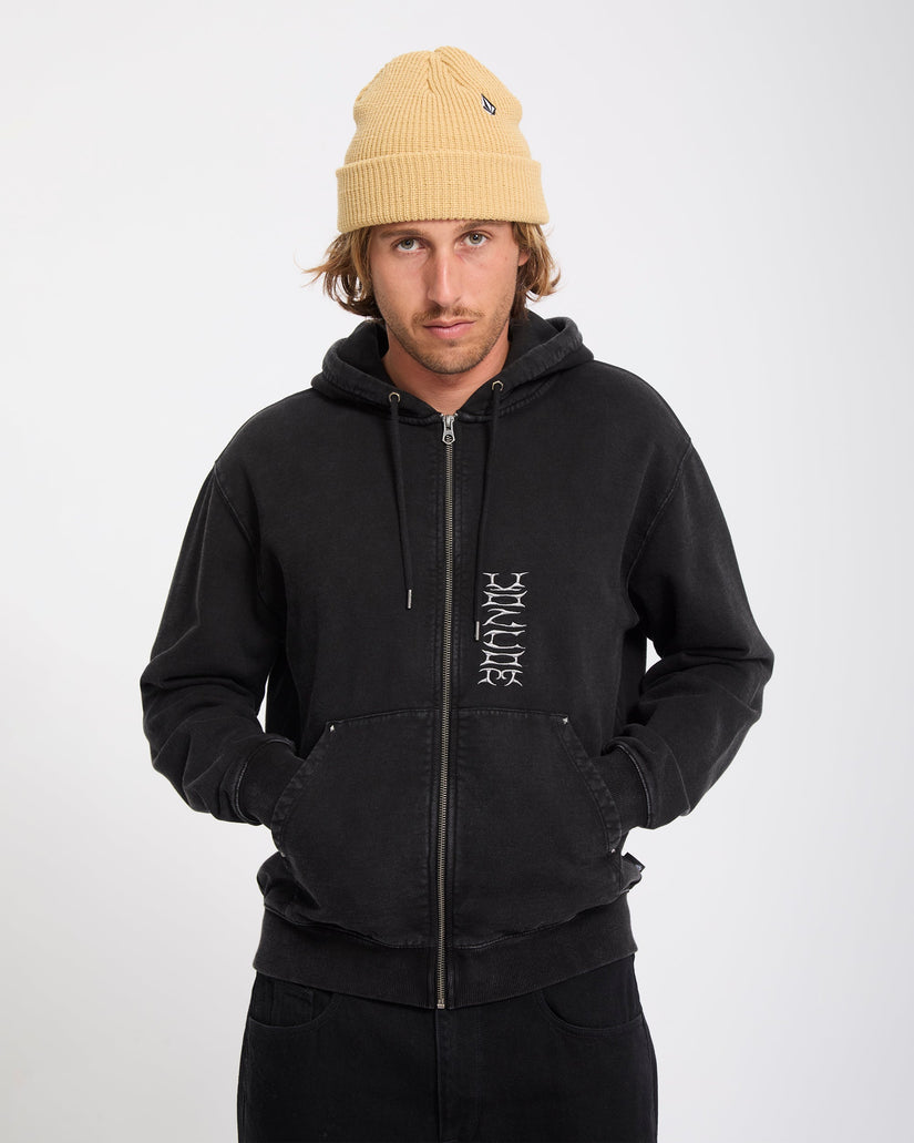 Studder Zip Hoodie - Black
