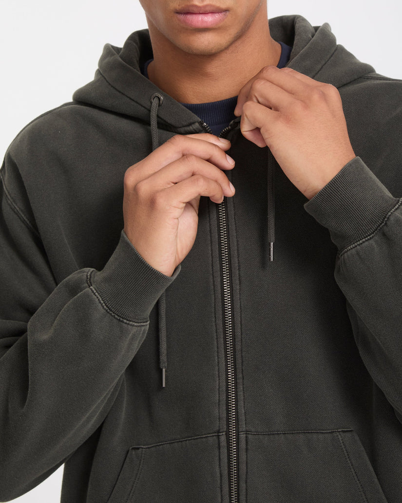 Single Stone Zip Sweatshirt - Rinsed Black