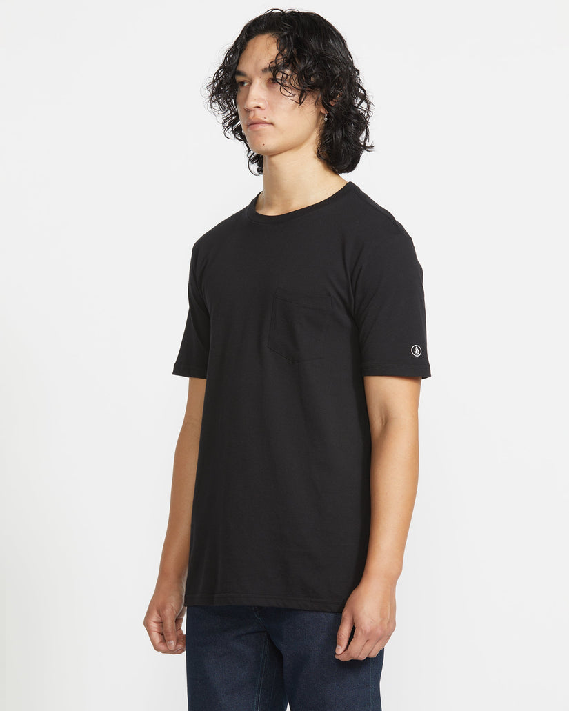 T-shirt Solid Pocket - BLACK