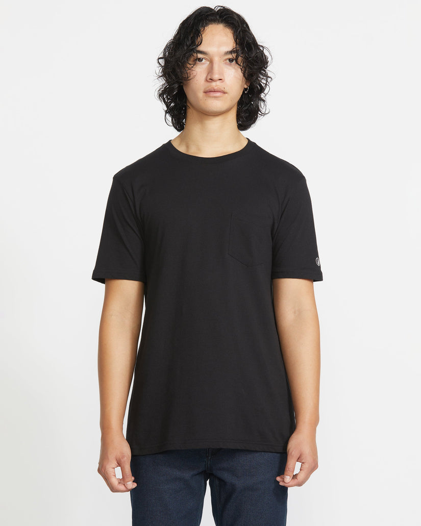 T-shirt Solid Pocket - BLACK
