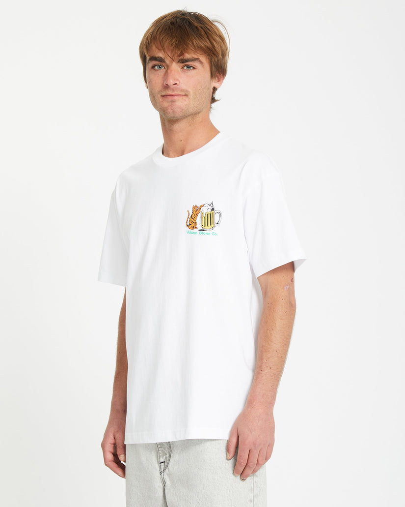 T-shirt Curious Cat - WHITE
