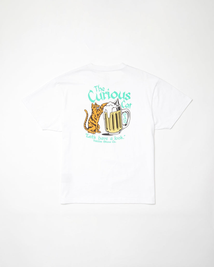 T-shirt Curious Cat - WHITE