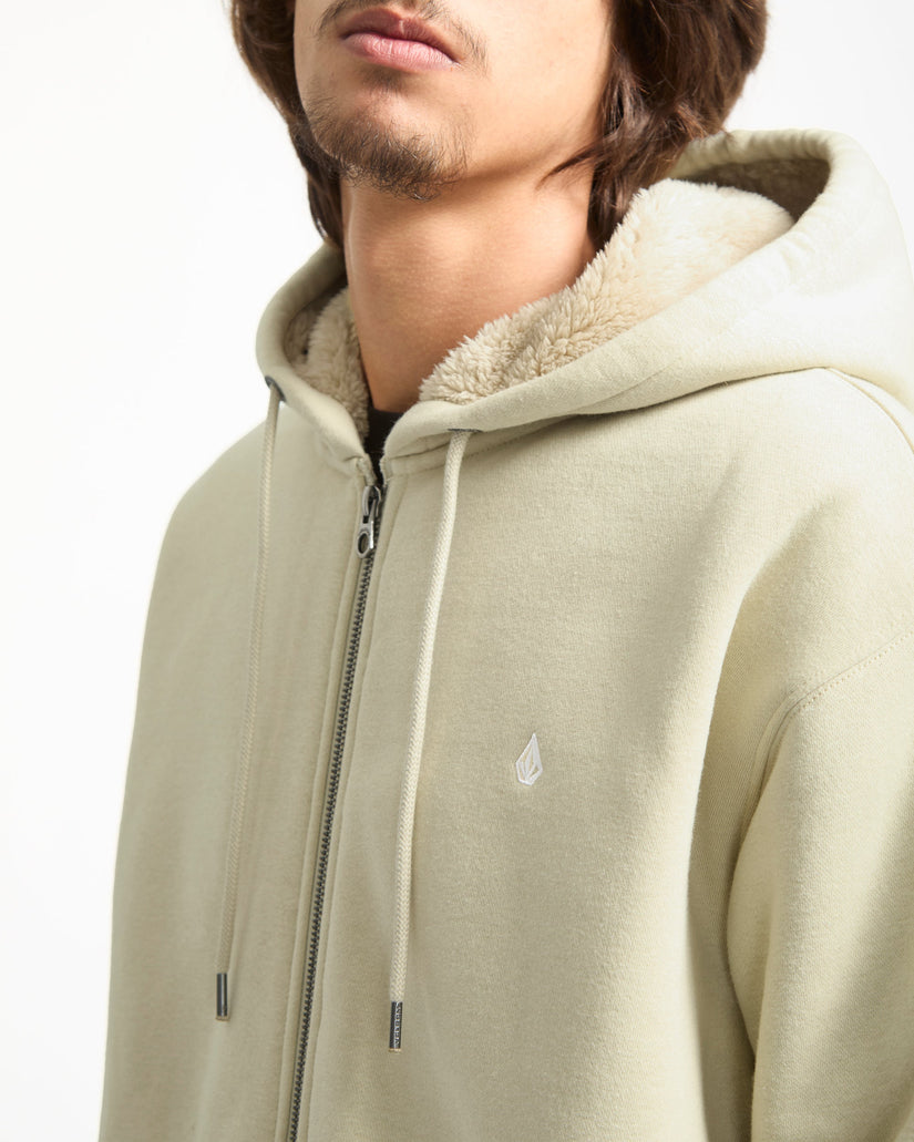 Sweat À Capuche Zippé Single Stone - Light Beige