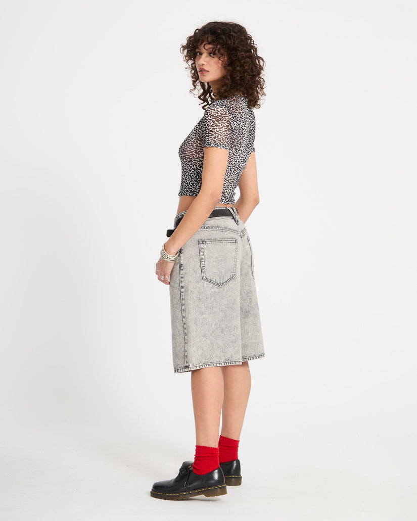 Rawly Knit Mesh Top - Black White