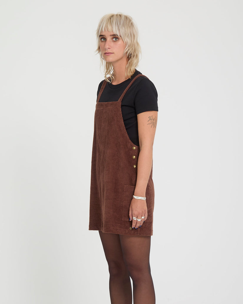 Power Corduroy Dress - Tobacco Brown