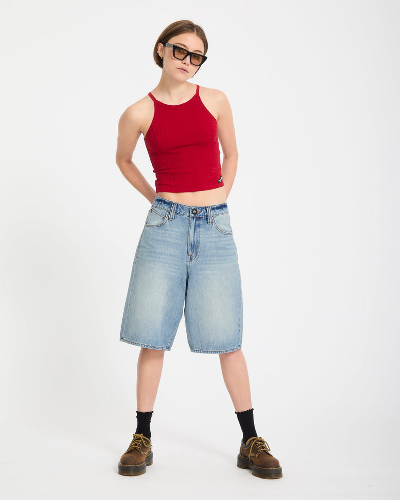 Beeggy Denim Short - Dusty Blue Wash