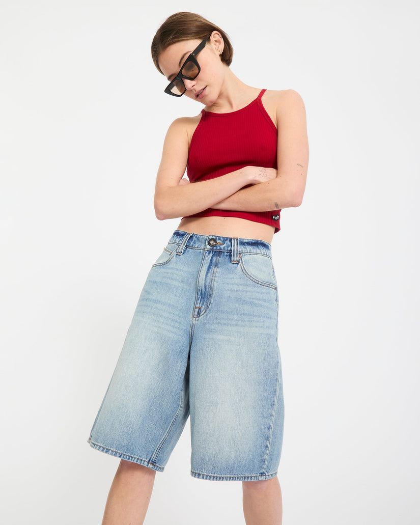 Beeggy Denim Short - Dusty Blue Wash