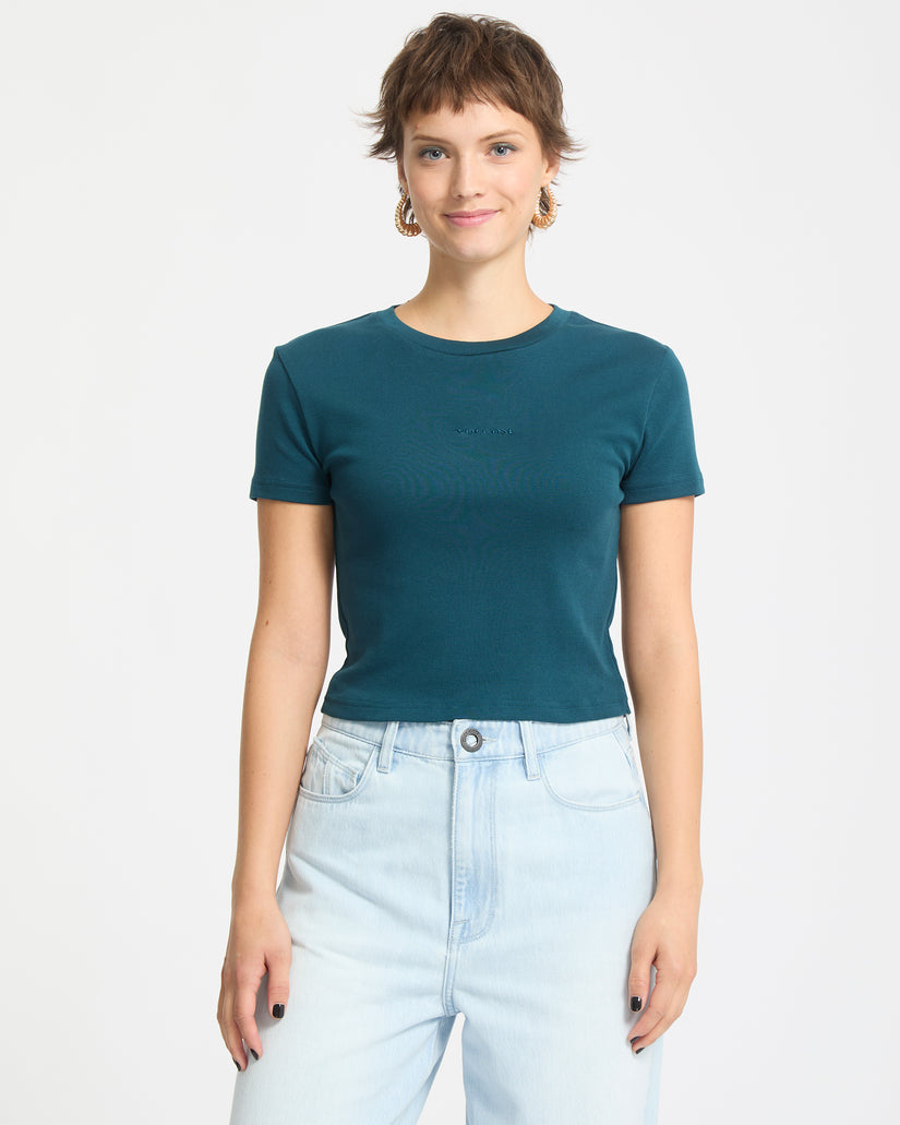 T-Shirt Volcomstone Tight Crop - Emerald Green