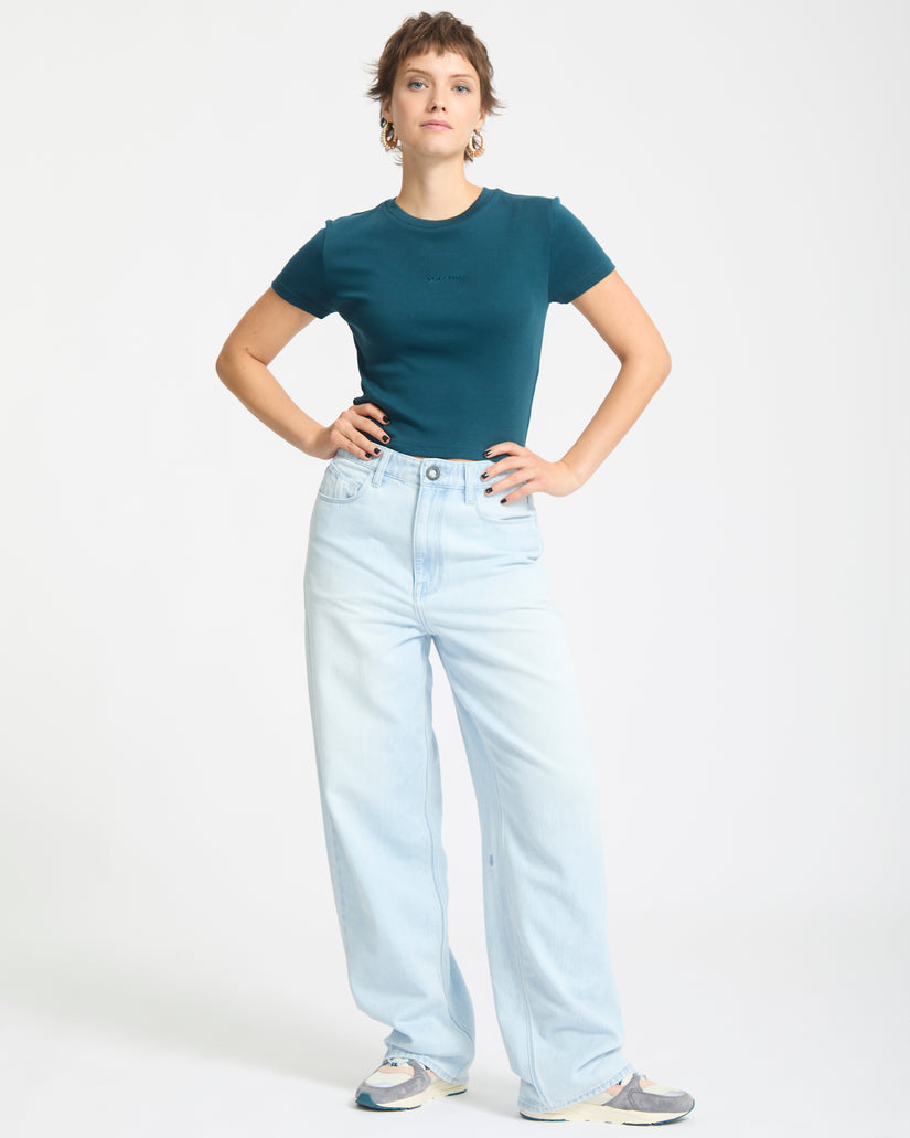 T-Shirt Volcomstone Tight Crop - Emerald Green