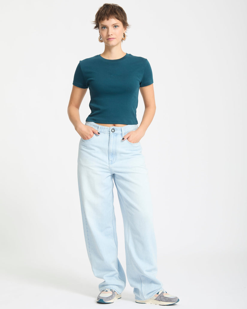 T-Shirt Volcomstone Tight Crop - Emerald Green