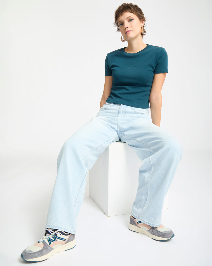T-Shirt Volcomstone Tight Crop - Emerald Green
