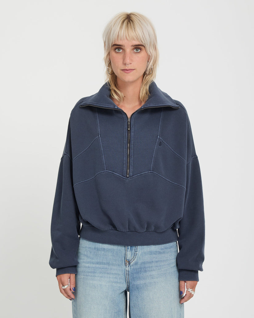 Reetrocity Quarter Zip Sweatshirt - Storm Blue