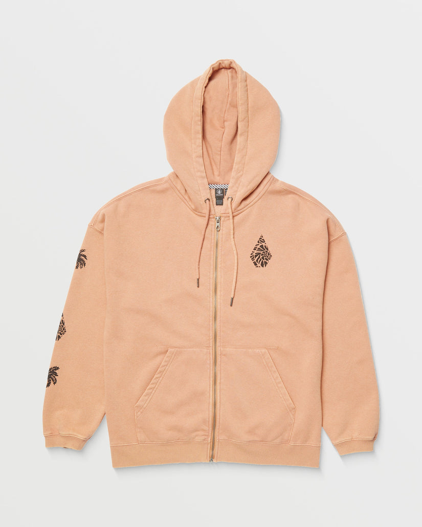 Sweat à Capuche Zippé Stone Art Up - SAND BROWN