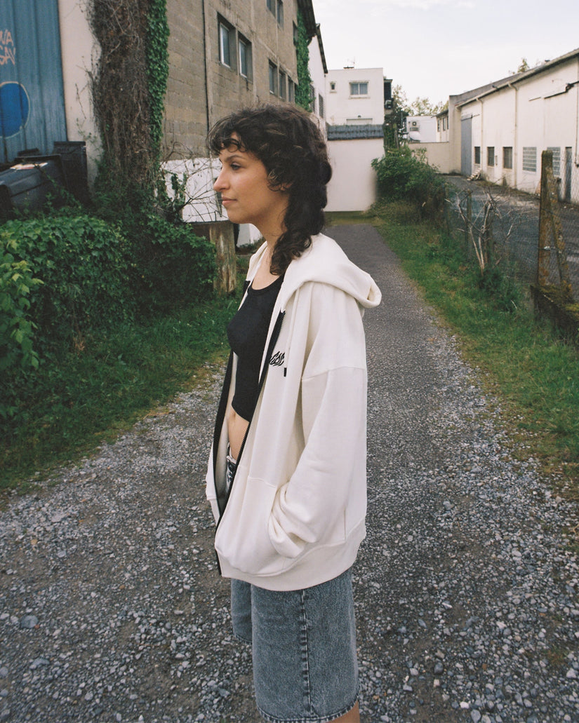 Sweat à Capuche Zippé Alix - STAR WHITE