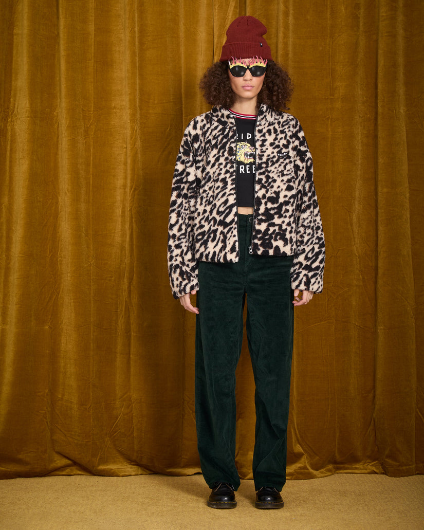 Wylding Out Sherpa Jacket - Animal Print