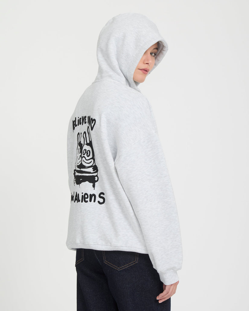 Ozzy Fleece Zip Hoodie - Bone Heather