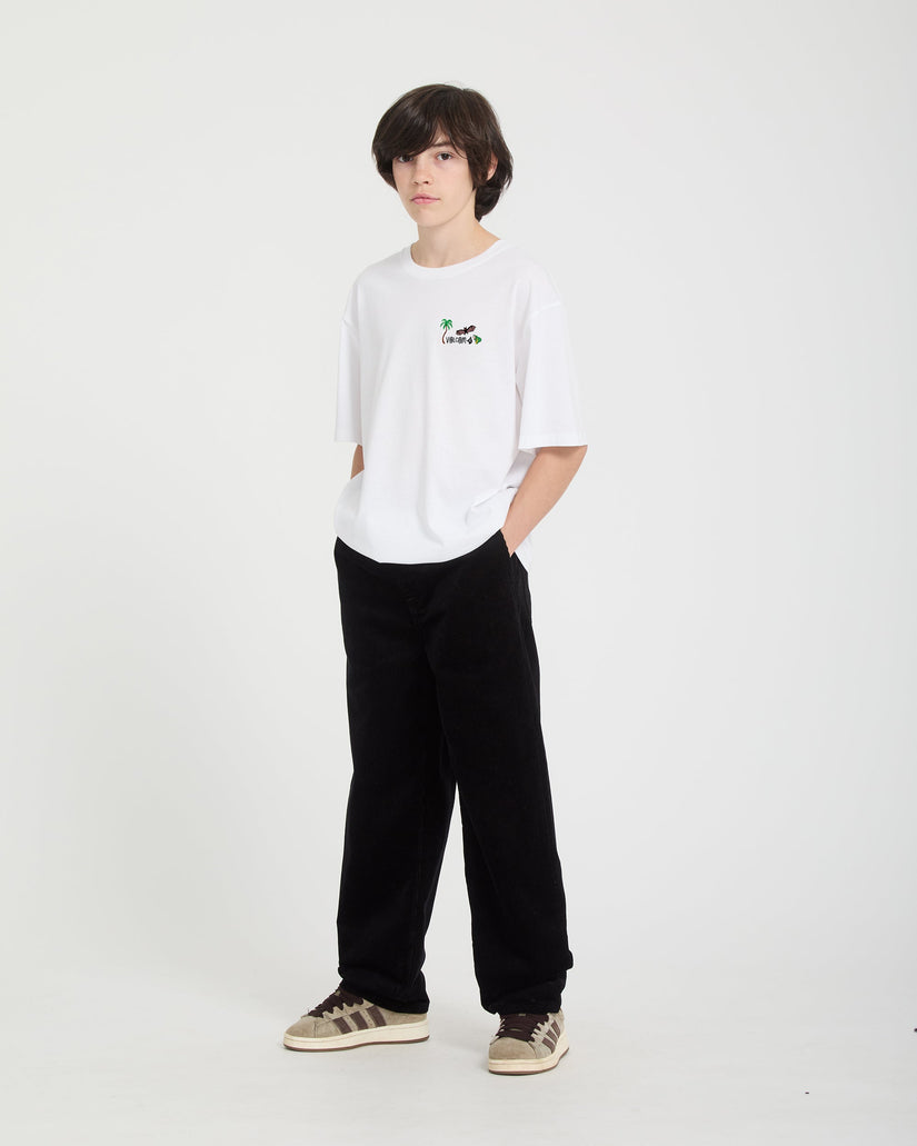 Freazy Loose Elasticated Waist Corduroy Trousers - Black - (KIDS)