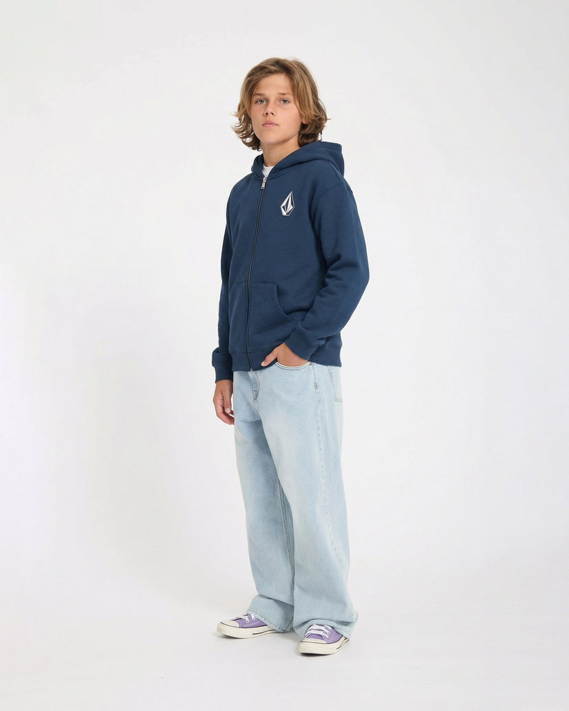 Iconic Stone Gid Zip Hoodie - Dust Bowl Indigo - (KIDS)
