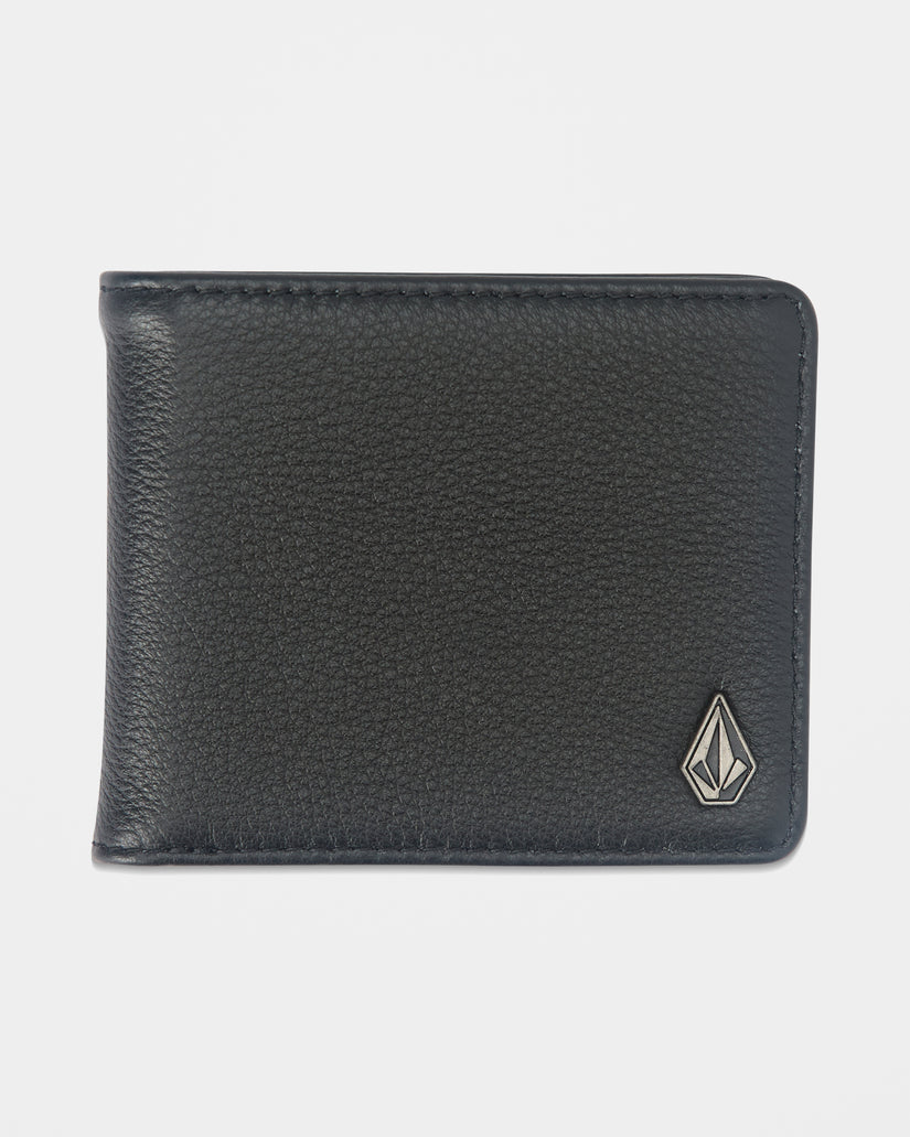 Porte Monnaie En Cuir Single Stone - Black