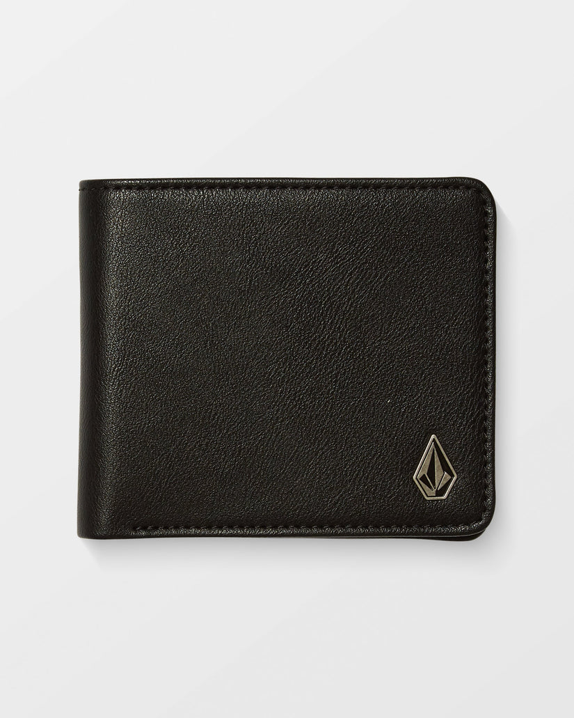 Slim Stone Large Wallet - Black