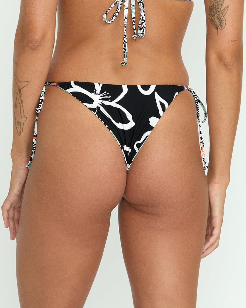 Sol Rebel Tie Side Teeny Bikini Bottom - Star White