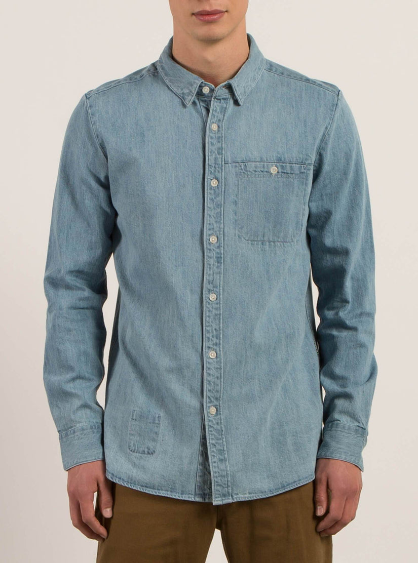 Crowley Long Sleeve Shirt - Washed Blue
