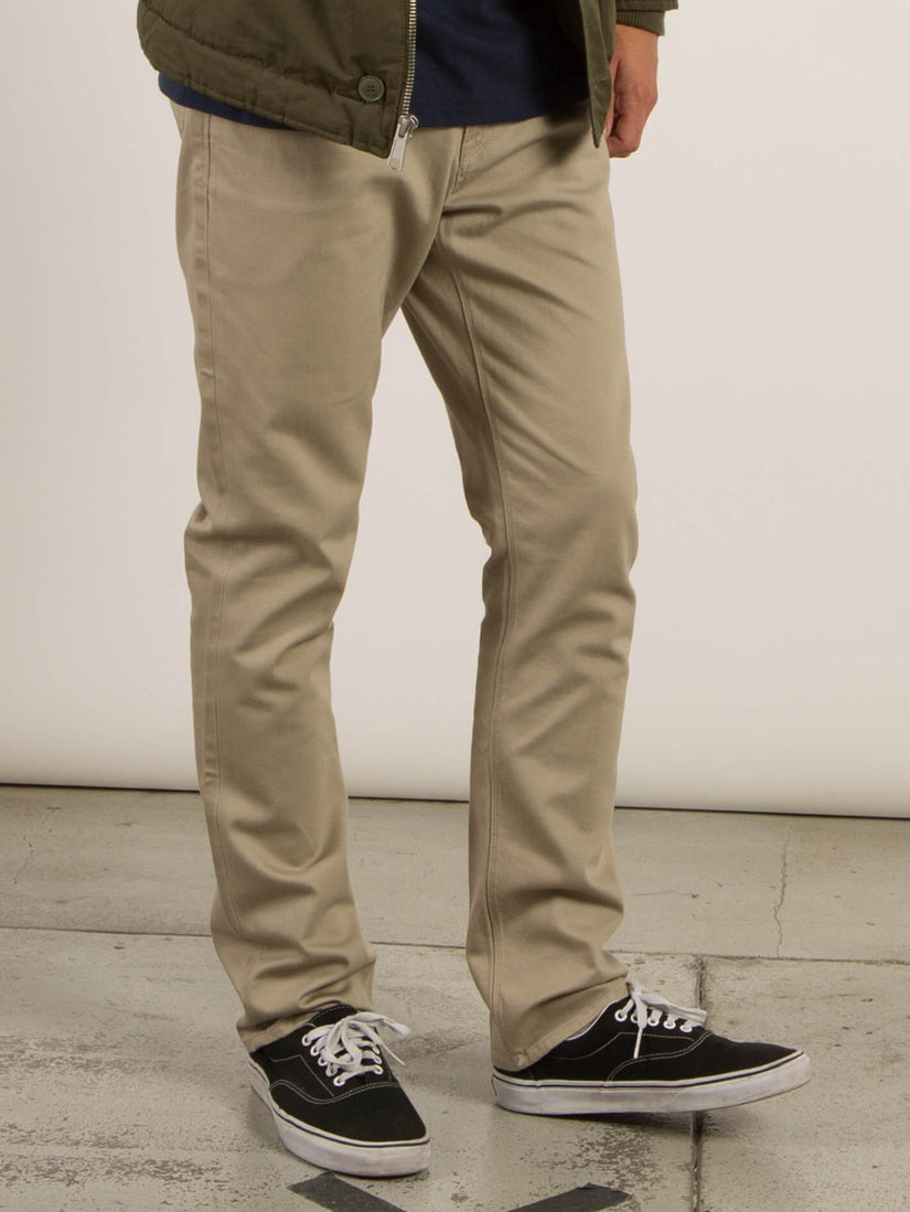 Vorta 5 Pocket Slub Slim Fit Jeans - Khaki