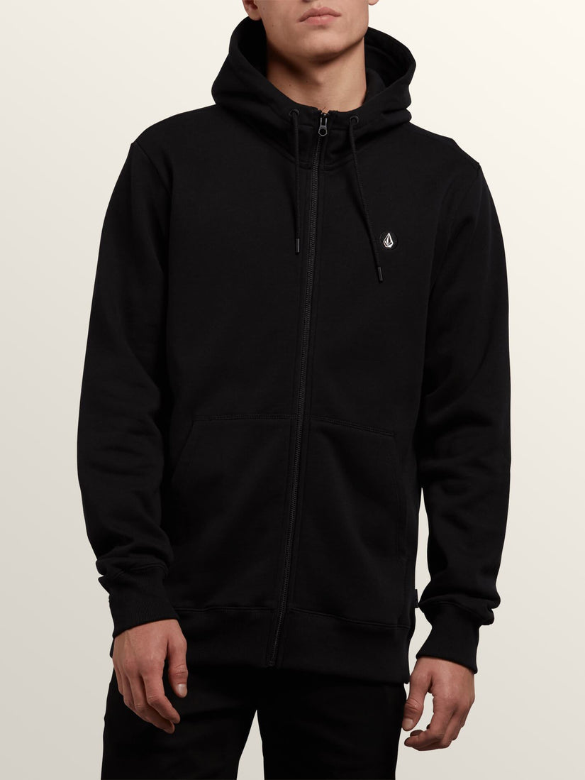 Single Stone Zip Hoodie - Black