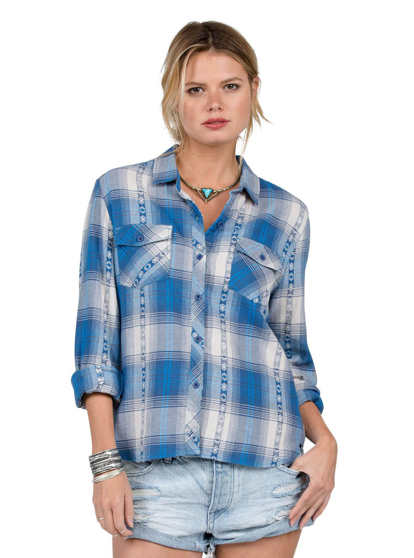 Kindling Long Sleeve Flannel - Electric Blue