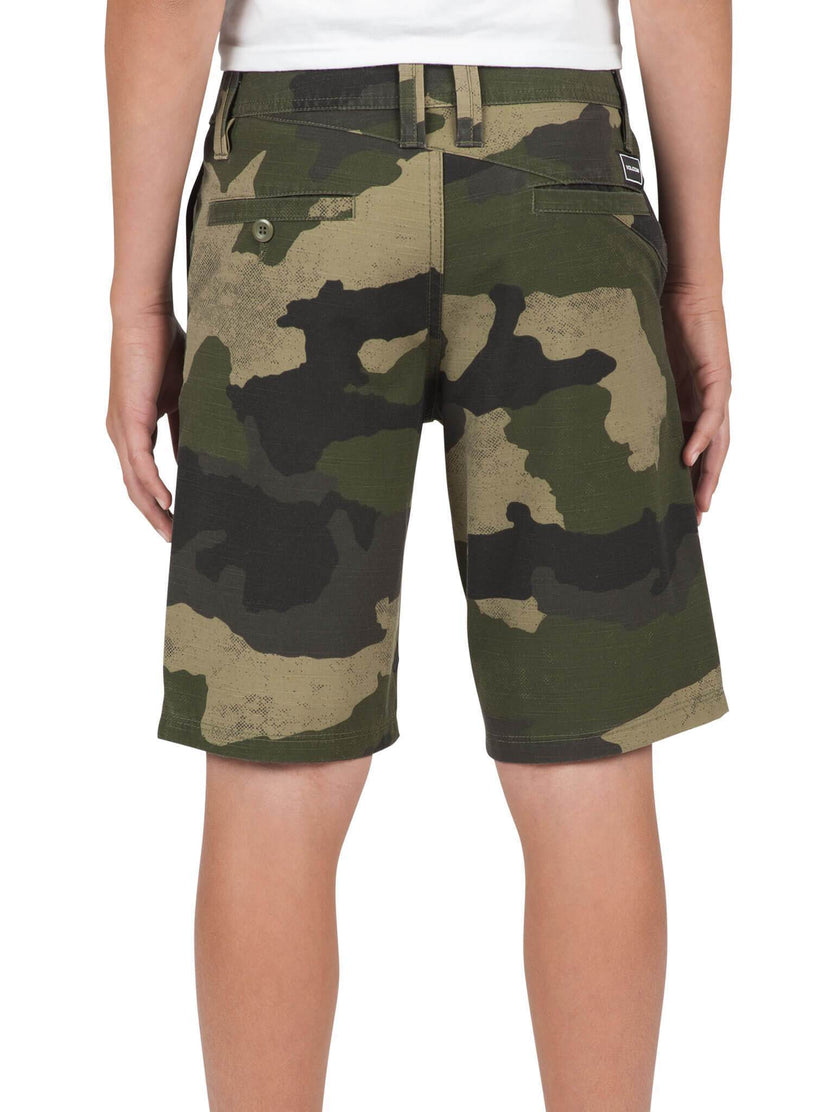 Big Boys Surf N' Turf Frickin Mix Hybrid Shorts - Light Army (Kids)